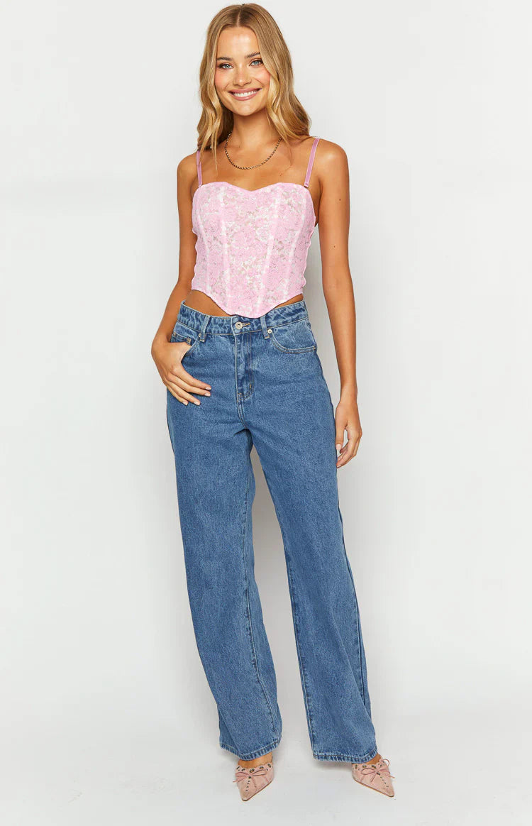 Calliope Mid Rise Slouchy Jeans | Mid Wash