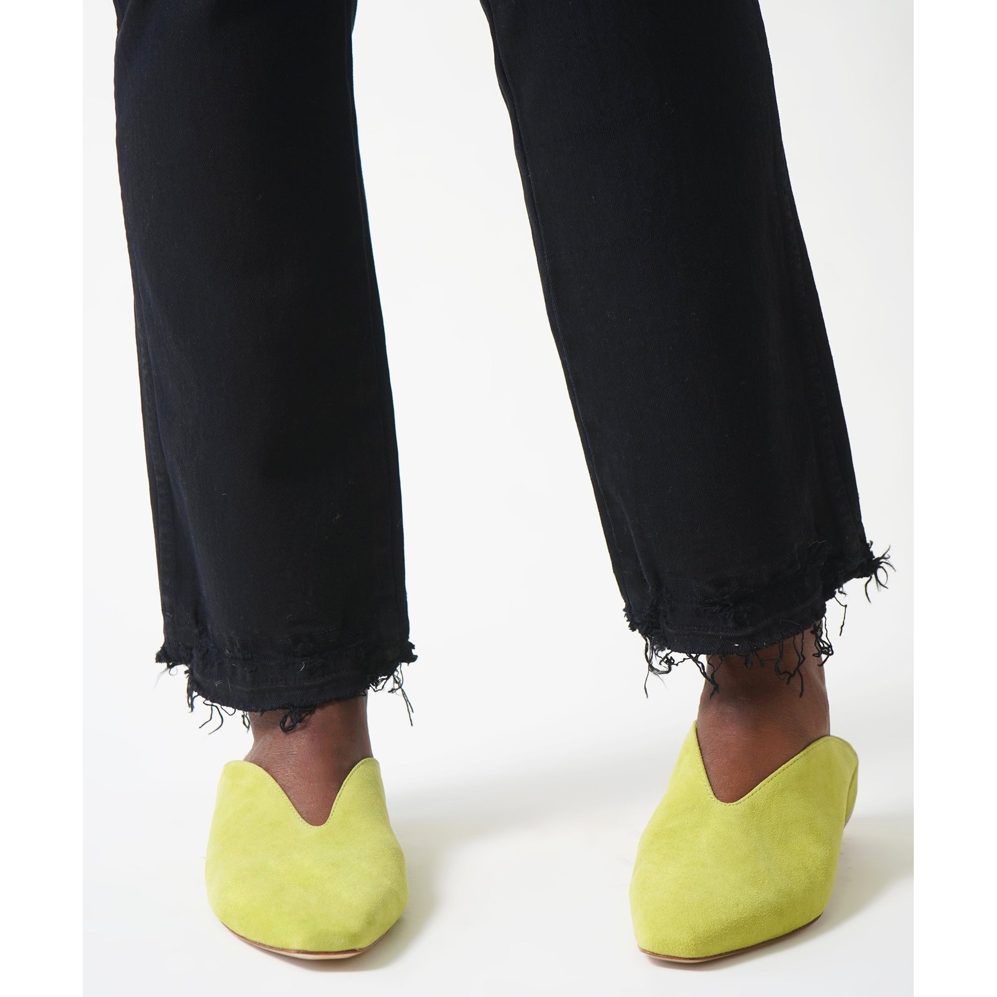 Calvin Flat Slide Mule | Pale Lime