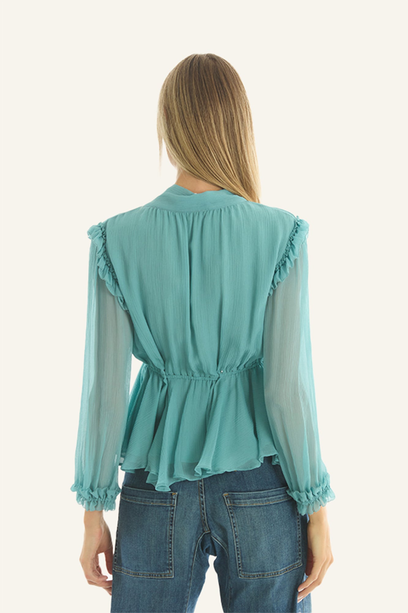Camila Blouse | Cyan Green