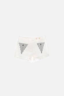 Cantal Linen Tailored Shorts | Black & White