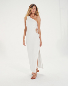 Carina Detail Long Dress | Off White