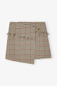 Check Asymmetrical Wrap Mini Skirt | Tiger's Eye