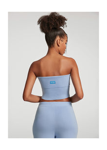 Chunky Knit Crop Top | Sky Blue