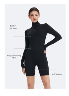 Classic Long Sleeve Romper | Inky Black