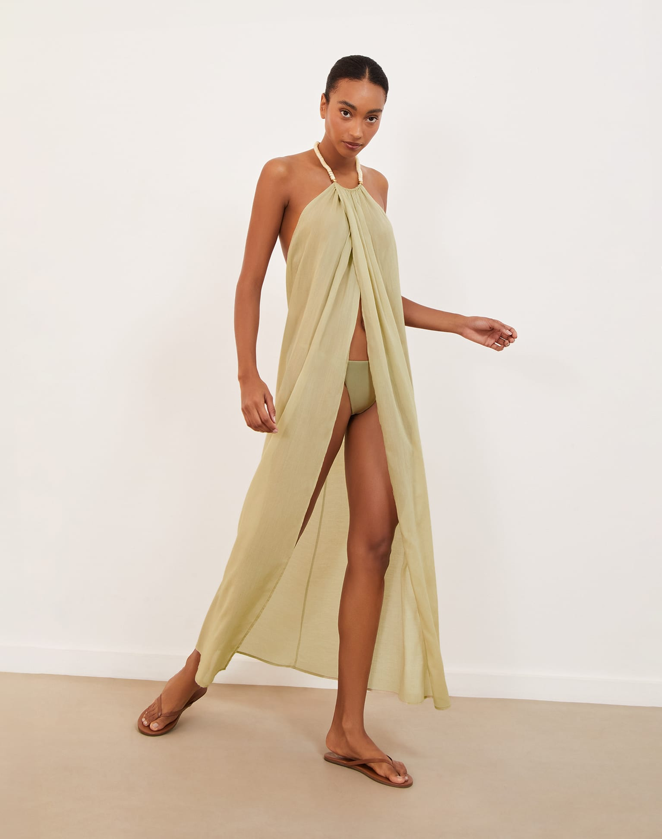 Cloe Long Cover Up | Olivine