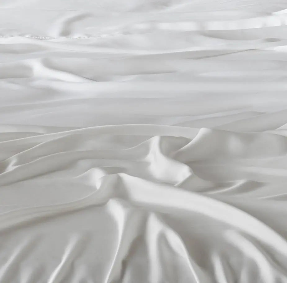 Cloud | Signature Sateen Flat Sheet Made With 100% Organic Bamboo #Color_cloud