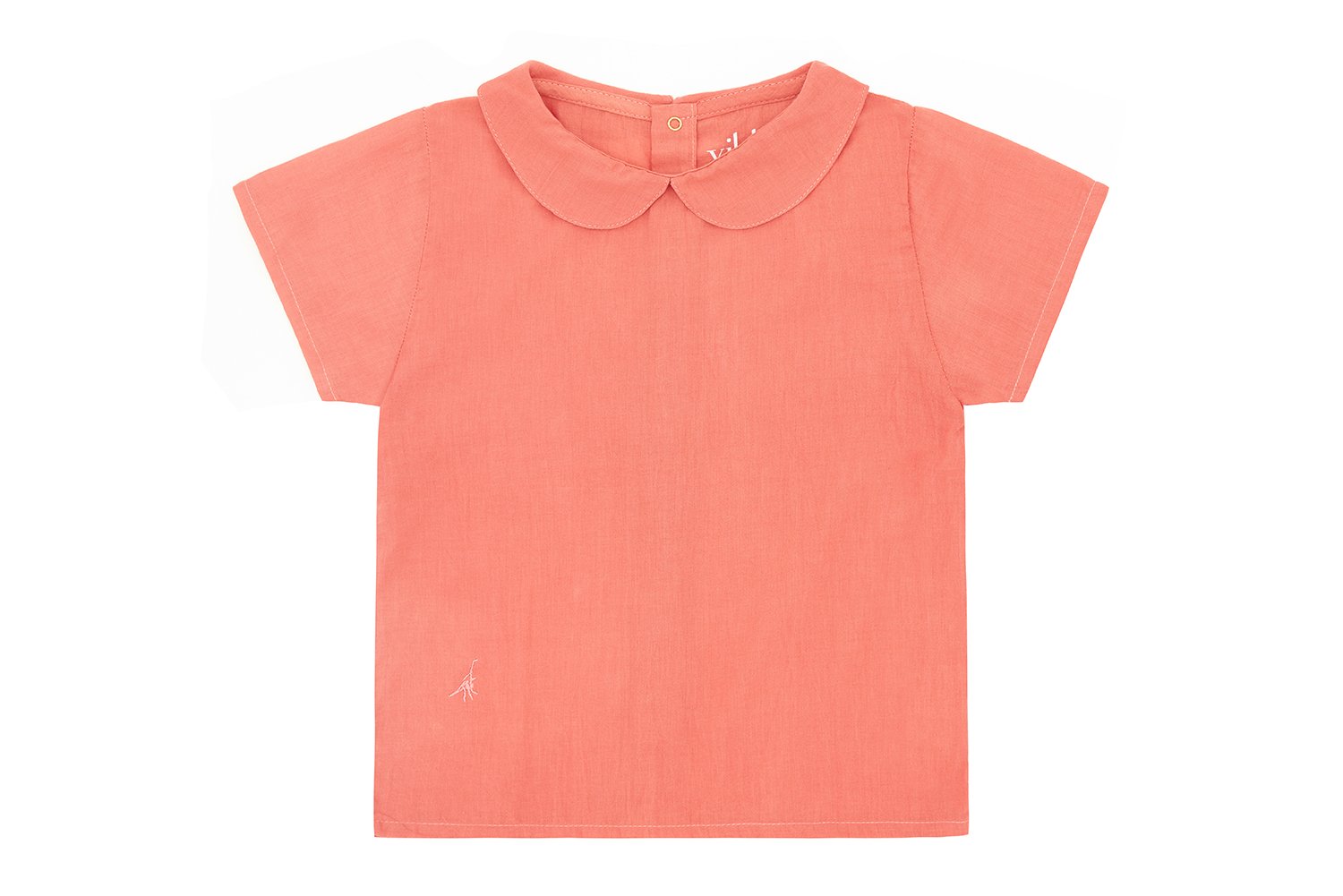 Organic Cotton Woven Collared Shirt | Coral - Madder Plant Dye