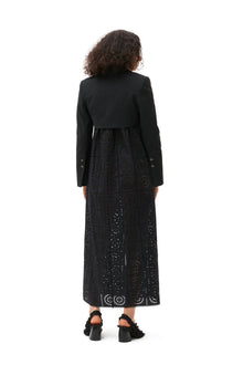 Cotton Suiting Cropped Blazer | Black