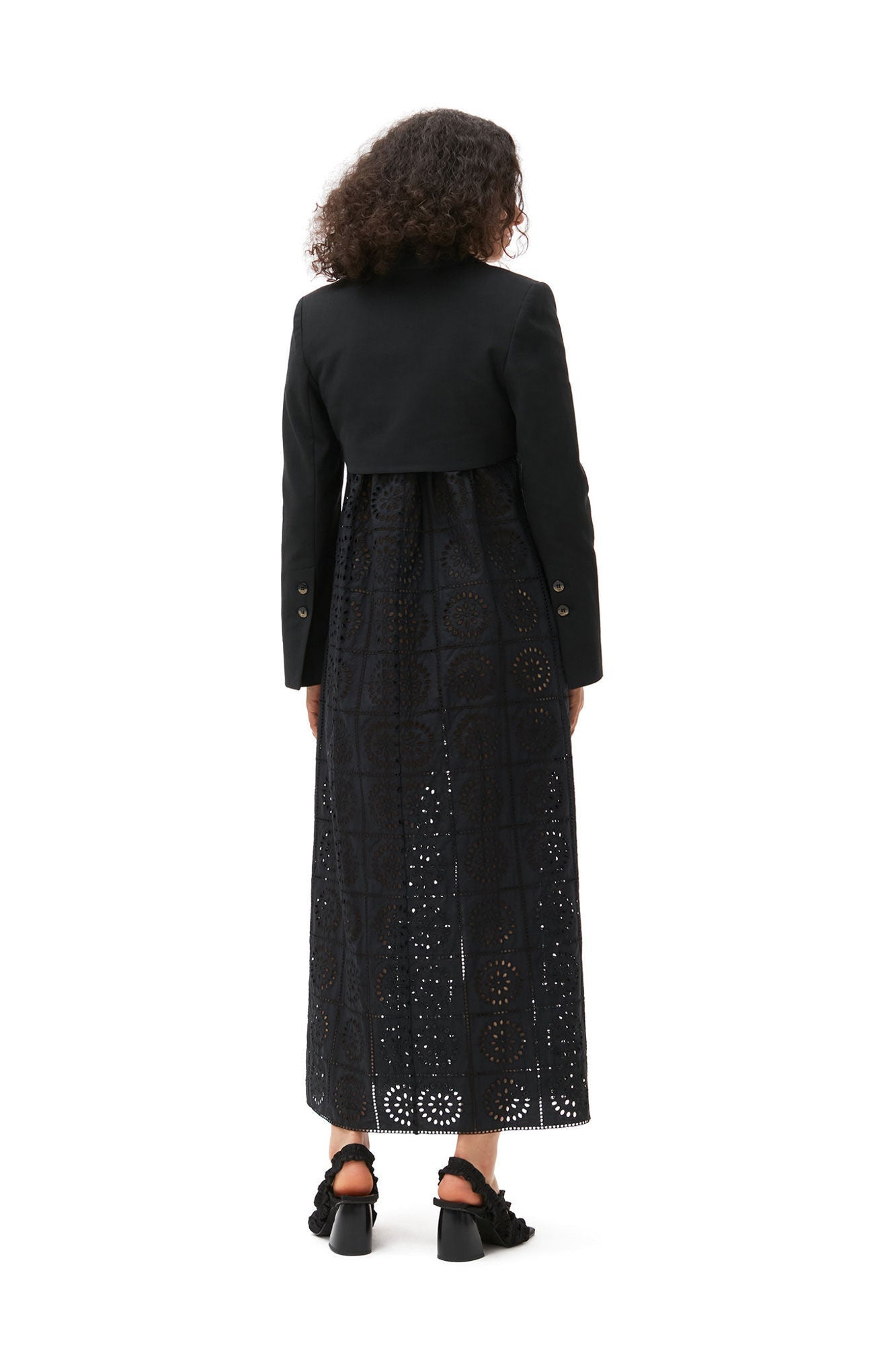 Cotton Suiting Cropped Blazer | Black