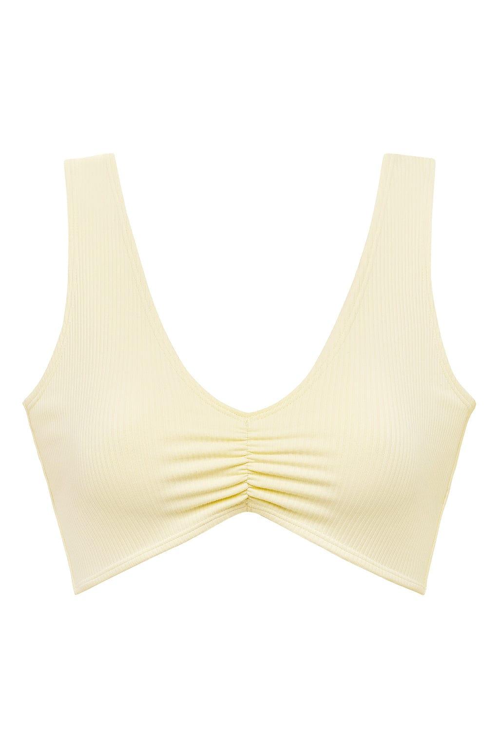 Kim Variation Bikini Top | Cream Rib