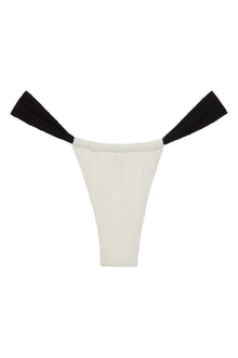 Sandra Bikini Bottom | Cream Black Binded Terry Rib
