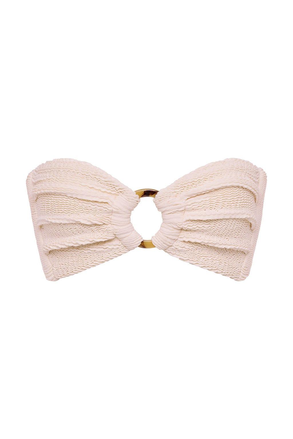 Tori Bandeau Bikini Top | Crema Scrunch