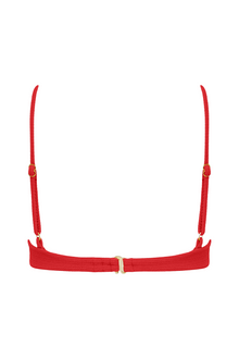 Dainty Bikini Top | Crimson Micro Scrunch