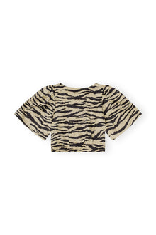 Crinkled Satin Blouse | Pale Khaki