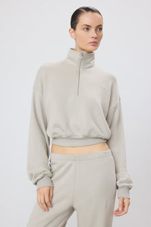 CROPPED HALF-ZIP SWEATSHIRT - ETERNE