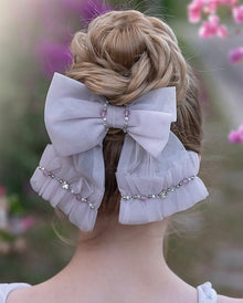 Ariel Rhinestone and Tulle Hair Bow | Lavender