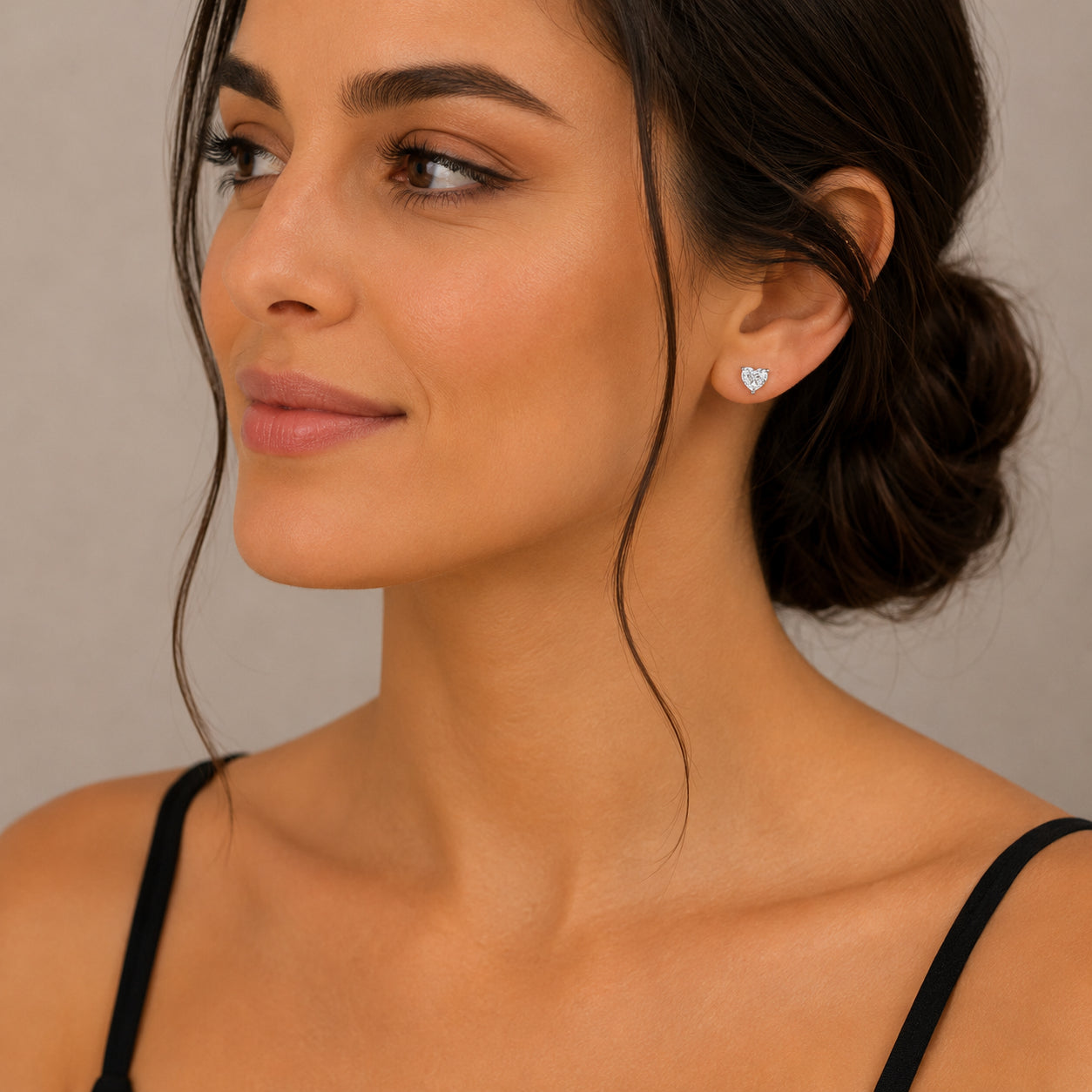 Womens | Stud Earrings | 14K White Gold | 1 CTW Heart Shape Lab Grown Diamond | G-VS-SI1