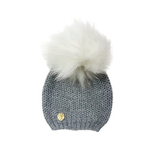 Honeycomb Grey Cashmere Beanie Hats  | White