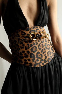 Bodice Belt Calf Hair Belt | Dark Jaguar & 24K Gold