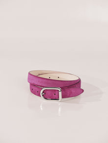 Mija Suede Belt | Magenta & Silver