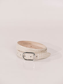 Mija Belt | Ivory Croco & Silver
