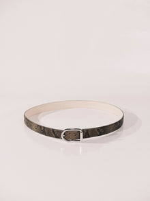 Mija Belt | Neutral Brown Snakeskin & Silver