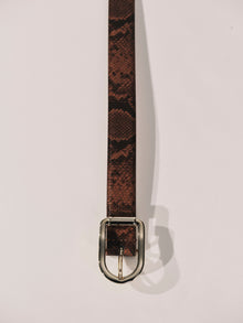 Mija Belt | Brown Python & Pale Gold