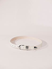Hollyhock Pebble Leather Belt | Ivory & Silver