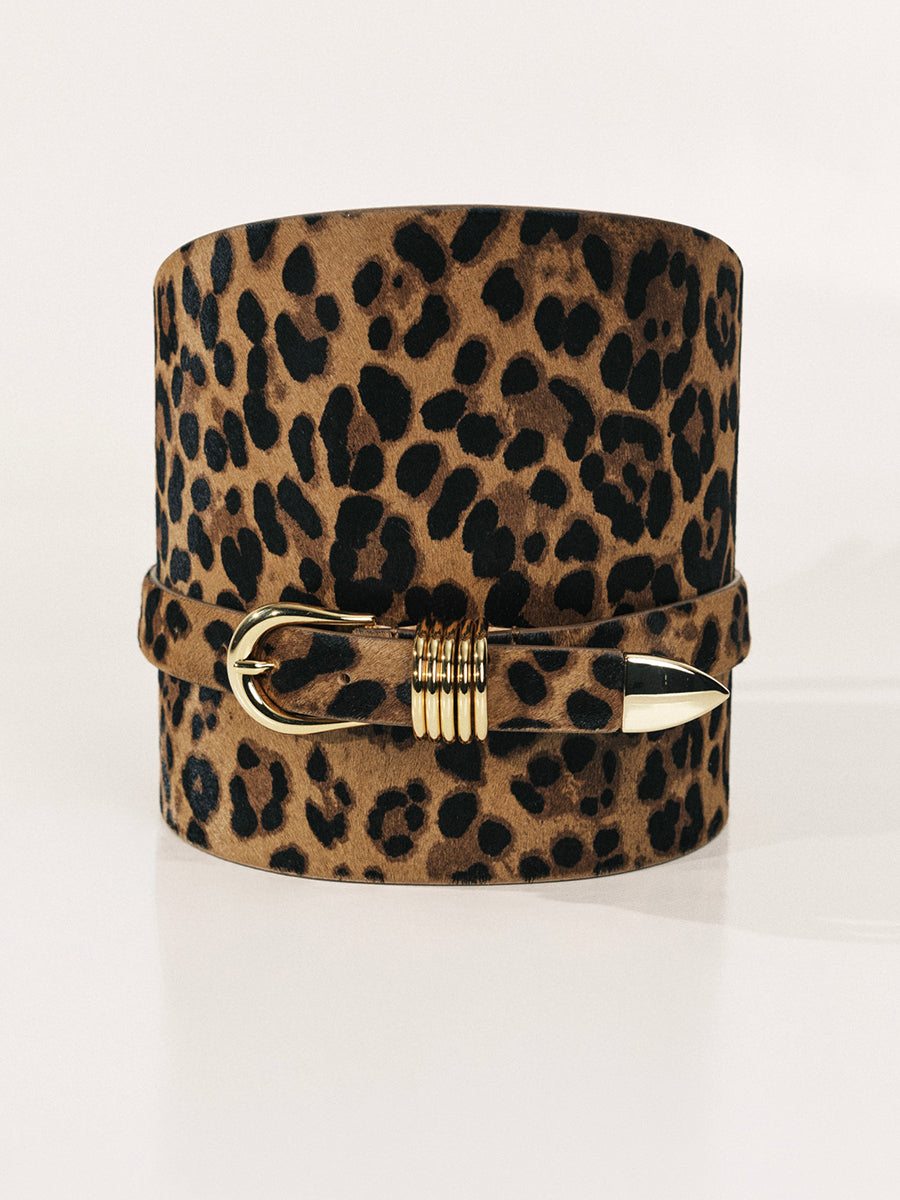 Bodice Belt Calf Hair Belt | Dark Jaguar & 24K Gold