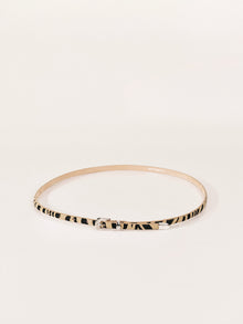 Le Fil Exotic Calf Hair Belt | Zebra & Silver