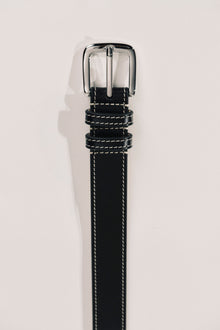 Louison Belt | Black & White & Silver