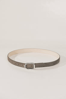 Mija Belt | Dark Grey Suede & Silver