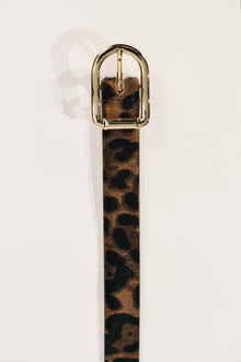 Mija Calf Hair Belt | Dark Jaguar & 24K Gold