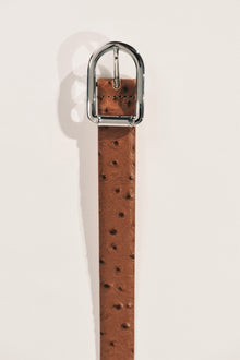 Mija Belt | Camel Ostrich & Silver