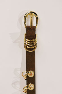 Revenge Belt | Chocolate Suede & 24K Gold