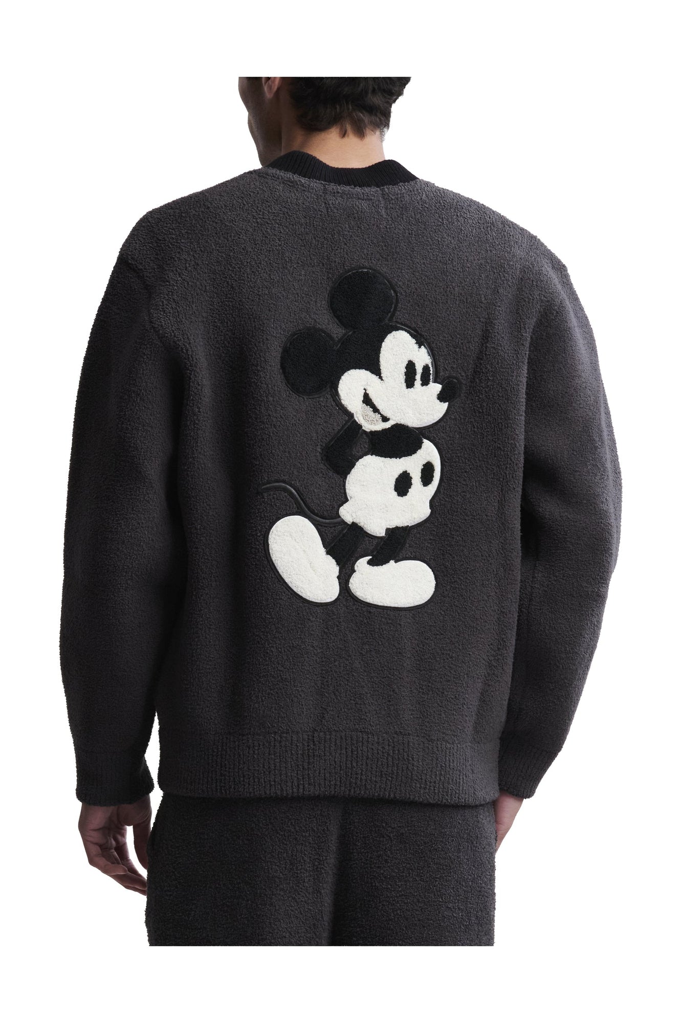 Mens | Cozychic Disney Classic Mickey Varsity Jacket | Carbon/Black
