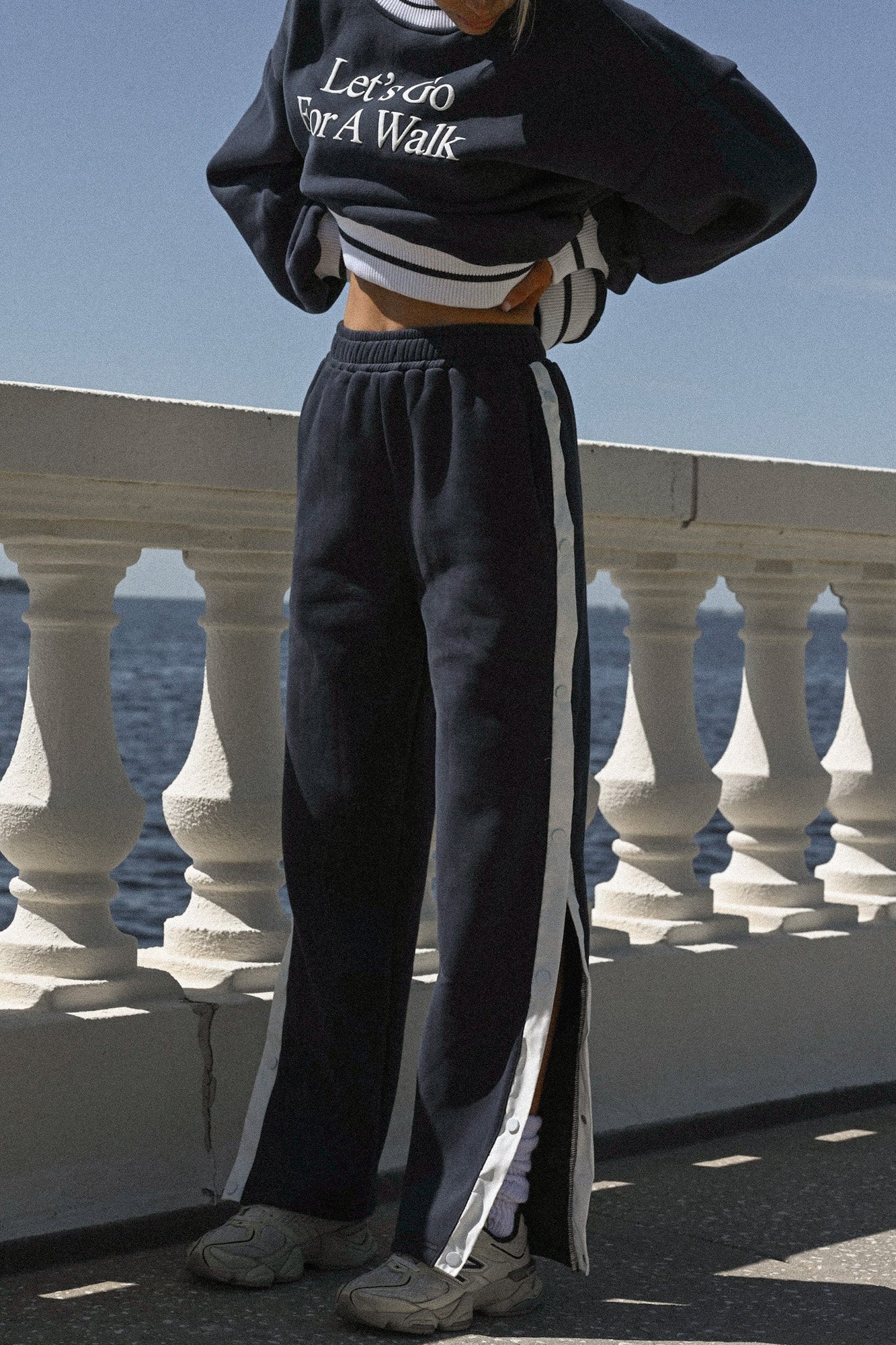 Tearaway Fleece Pants | Navy / White