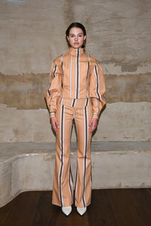 Tilly Cotton Trouser | Camel Striped