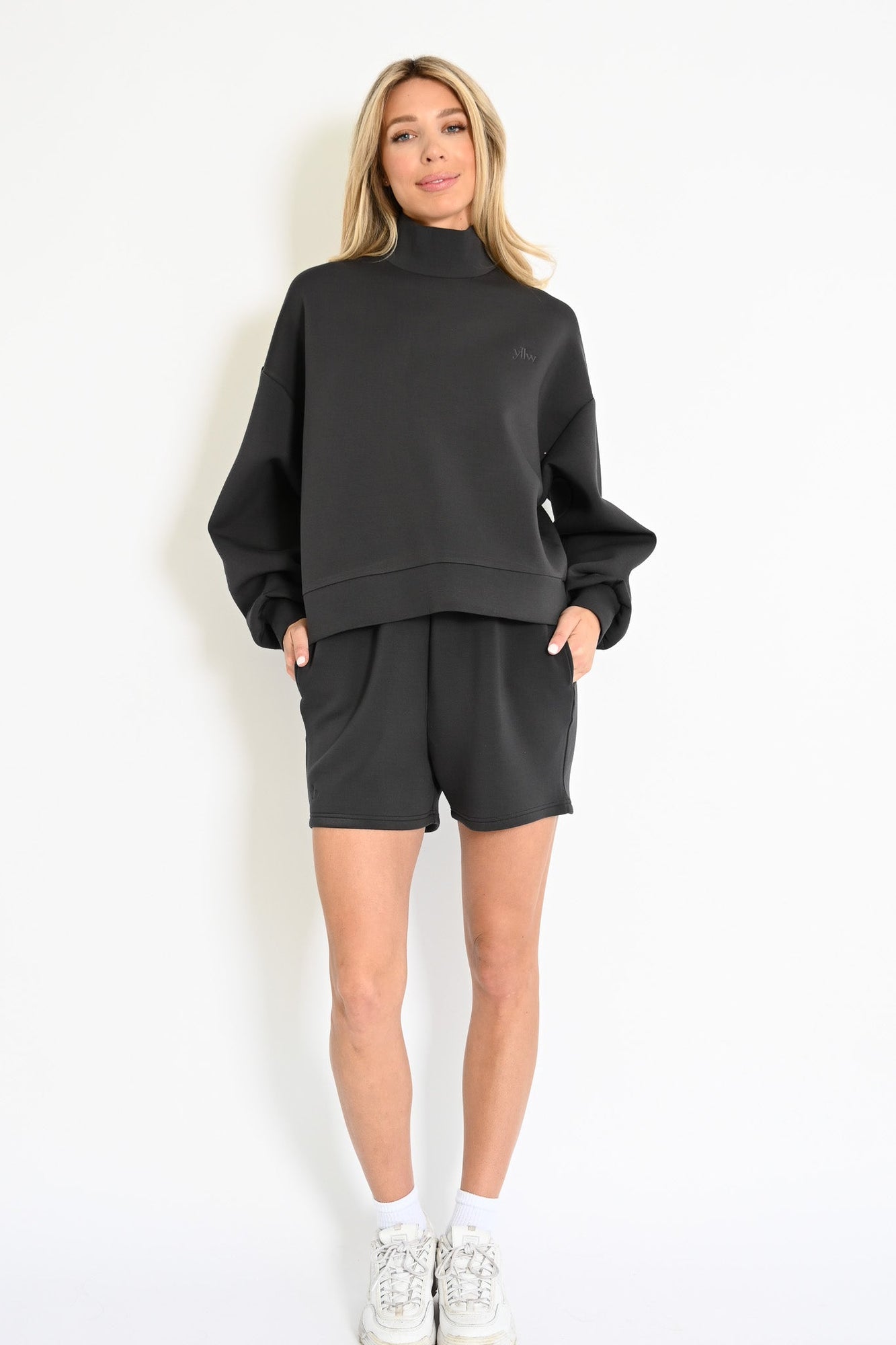 Maya Knit Neoprene Pullover | Charcoal