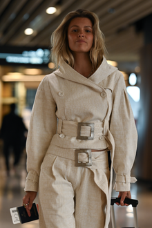 Ganna Belted Jacket | Snakeskin Jacquard