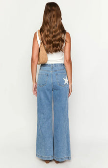 Dandy Denim Flare Jeans | Mid Wash