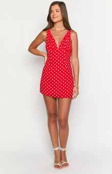 Daphne Mini Dress | Red Polka Dot
