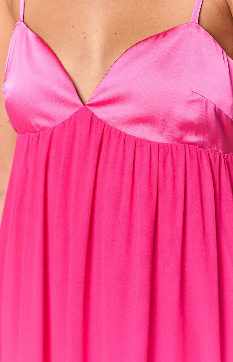 Dekota Contrast Maxi Dress | Hot Pink
