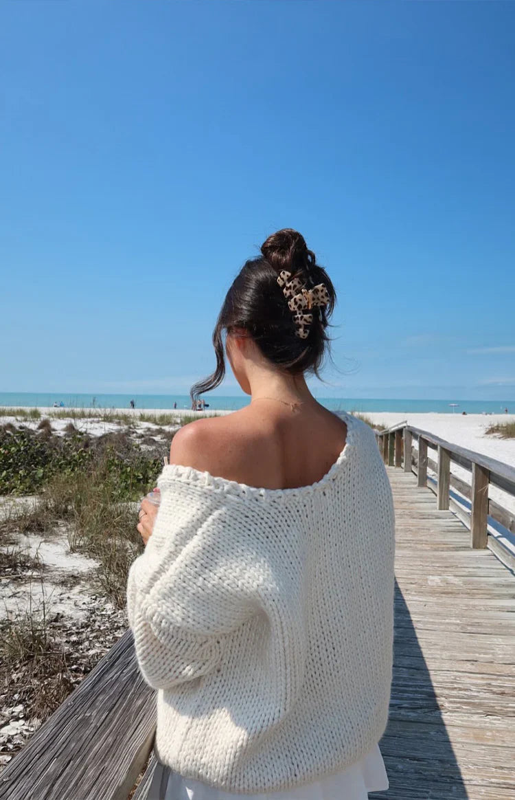 Delvey Chunky Knit Sweater | Cream