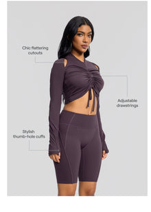 Drawstring Crop Top | Midnight Plum
