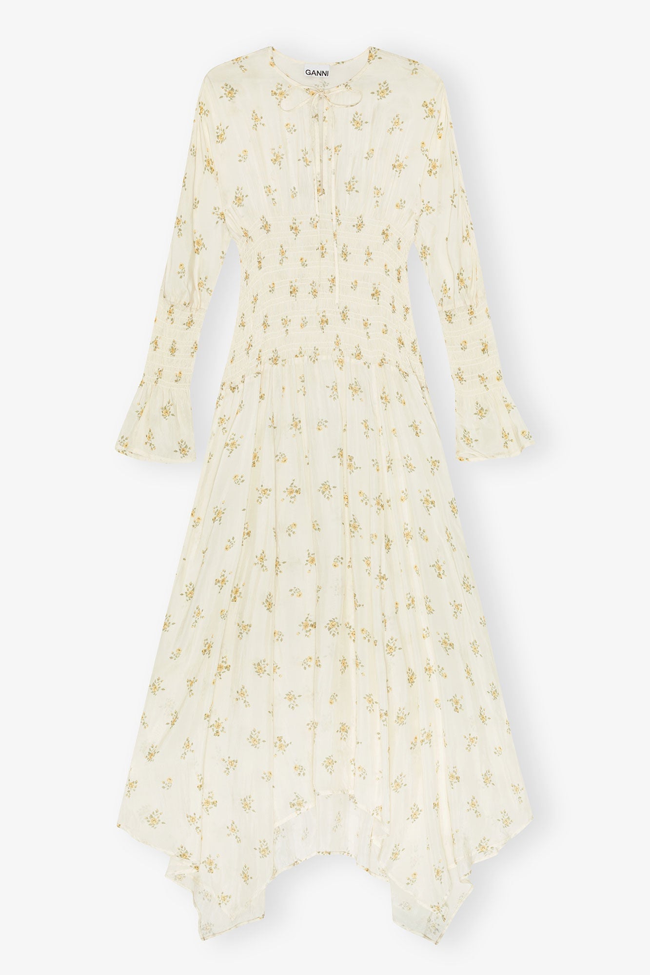 Dress in Printed Viscose | Antique White
