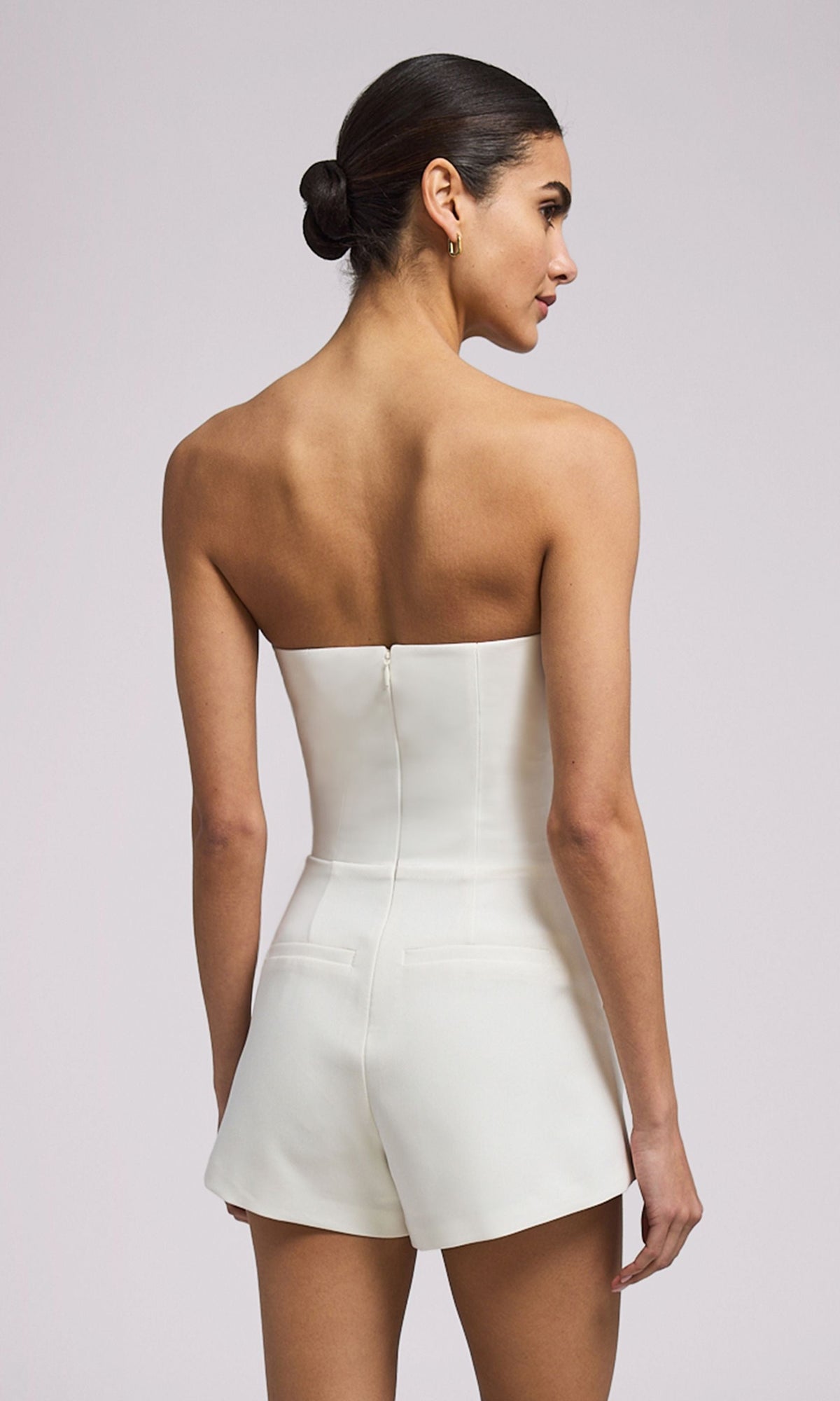 Liz Crepe Romper | White