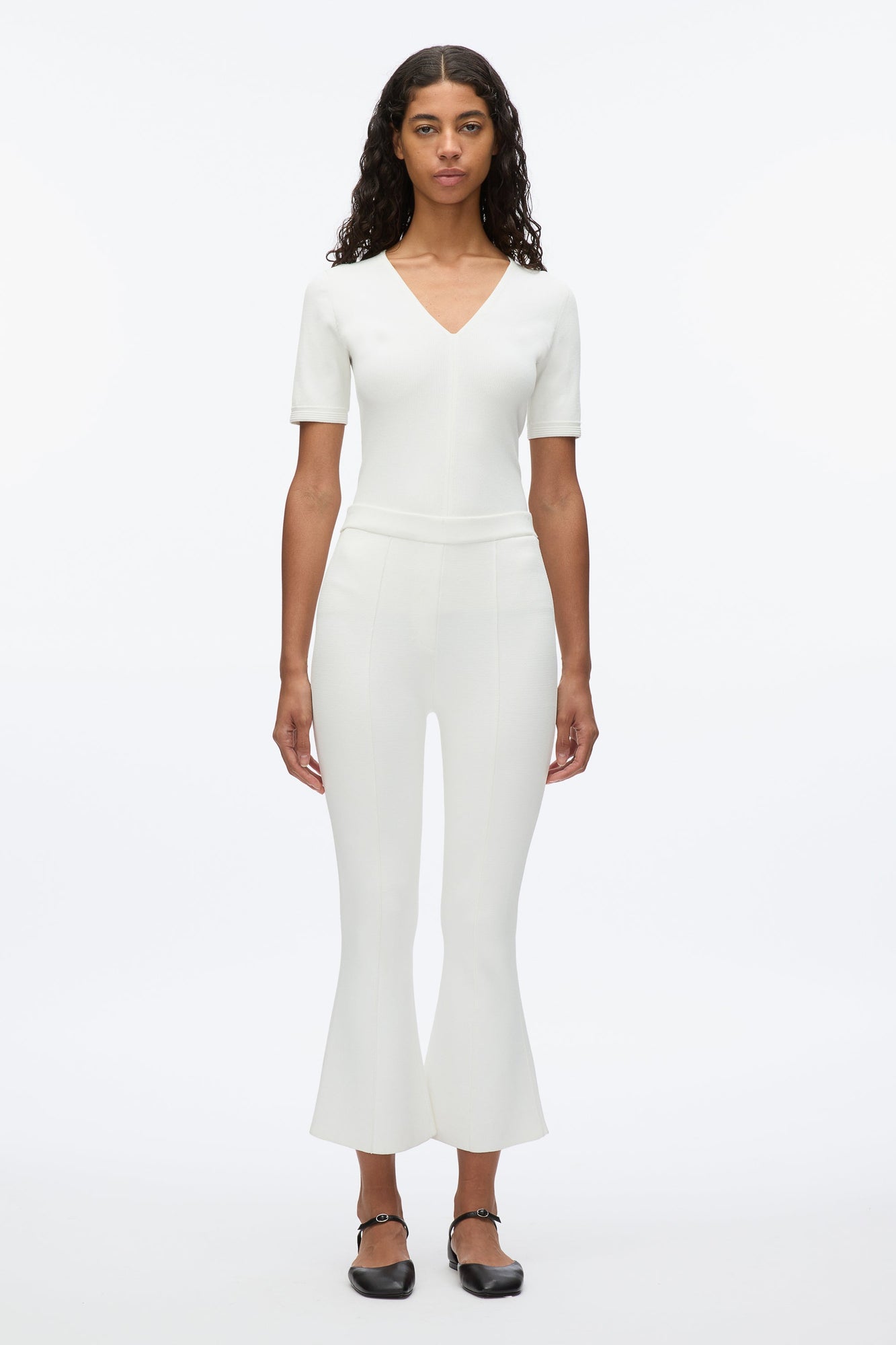 Compact Cropped Kickflare Pant | Ivory