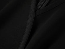 V-Neck Sheer Textured Sleeve Midi Dress | Black