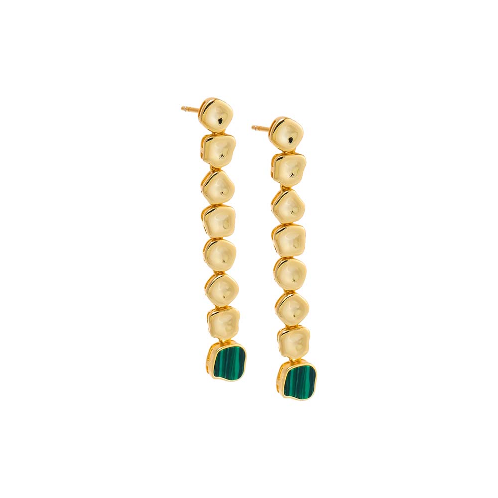 Malachite Solid Multi Shape Colored Drop Stud Earring - Adina's Jewels